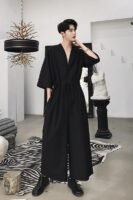 Japanese Streetwear Long Black Sleeve Jumpsuit Casual Jumpsuit for Men