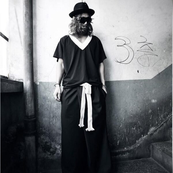 Skirts with Large Braided Belts and Big Men's Pants