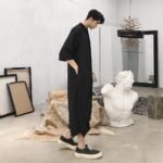 Men Summer Short Sleeve Thin Casual Jumpsuit