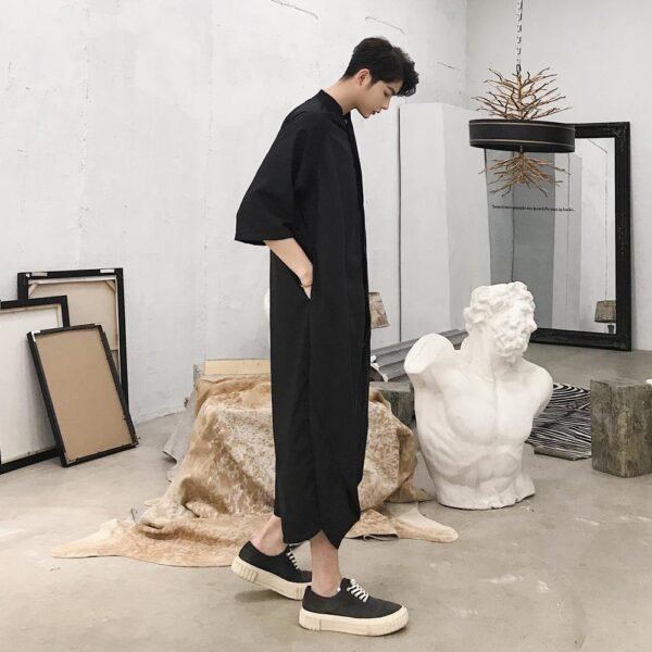 Men Summer Short Sleeve Thin Casual Jumpsuit