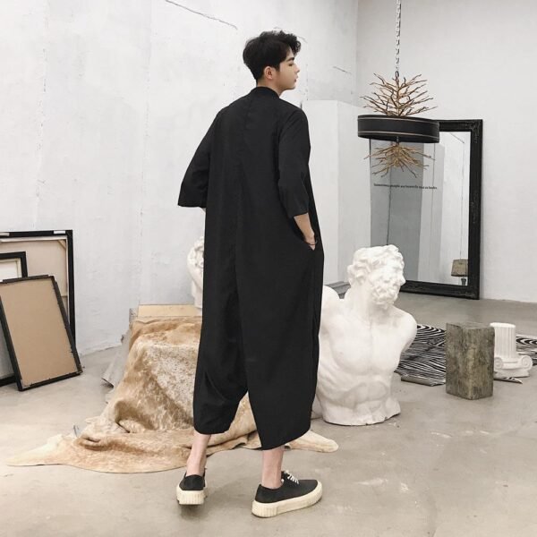 Men Summer Short Sleeve Thin Casual Jumpsuit