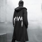 Yohji Yamamoto Dark Style Hooded Long Jacket Ribbon Coat Zip Up Jacket