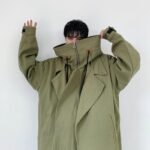 Ins Hip Hop Overlay Fake Two Piece Suit Hooded Oversize Jacket