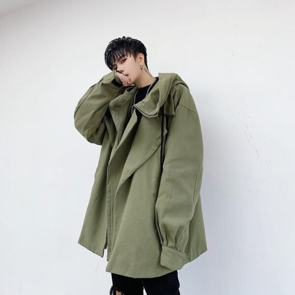 Ins Hip Hop Overlay Fake Two Piece Suit Hooded Oversize Jacket
