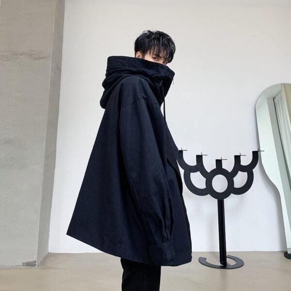 Ins Hip Hop Overlay Fake Two Piece Suit Hooded Oversize Jacket