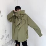 Ins Hip Hop Overlay Fake Two Piece Suit Hooded Oversize Jacket