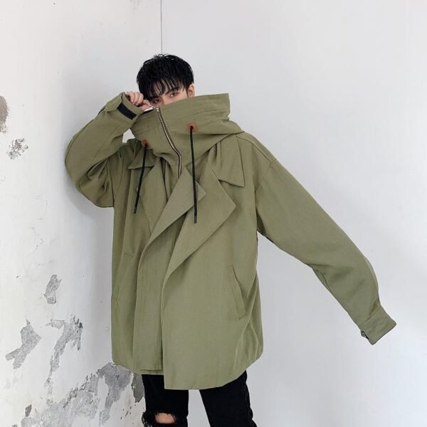 Ins Hip Hop Overlay Fake Two Piece Suit Hooded Oversize Jacket