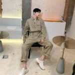 Japanese Vintage Men's Trousers Ins Hong Kong-style Casual Pants Jacket Bf 100 Straight-legged Men's Trousers