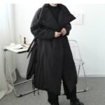 W1887 P185 Winter Long Over-the-knee Super Warm Cotton Coat Loose Japanese Niche Dark Gothic