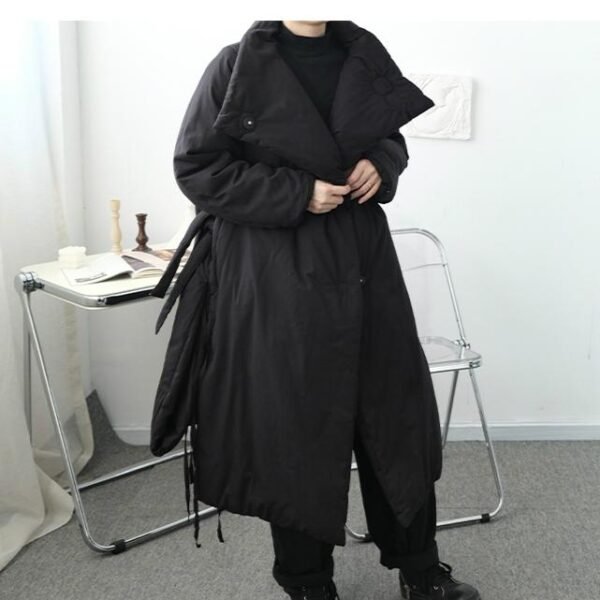 W1887 P185 Winter Long Over-the-knee Super Warm Cotton Coat Loose Japanese Niche Dark Gothic
