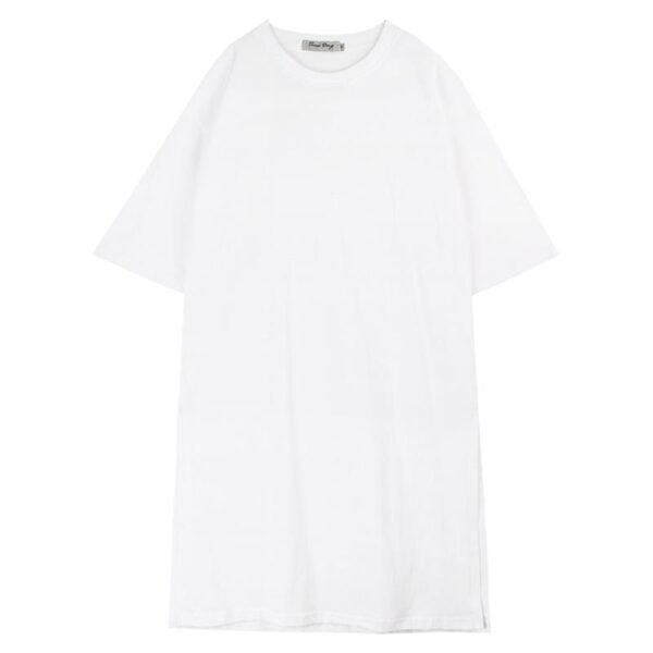 Loose Short Sleeve T-shirt with Long Slits In The Dark