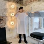 Loose Short Sleeve T-shirt with Long Slits In The Dark