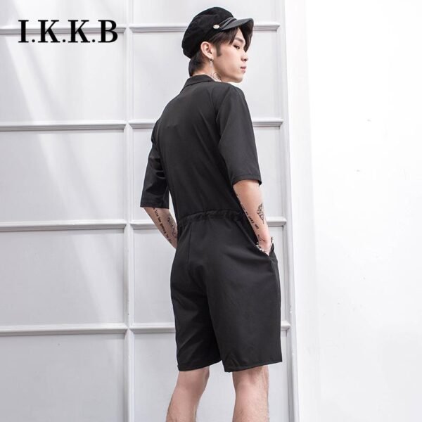 Japanese Retro-fitting Pants Suit Summer Men's Loose Short Sleeved Clothes Korean Version of The Integrated Suit Shorts