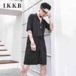 Japanese Retro-fitting Pants Suit Summer Men's Loose Short Sleeved Clothes Korean Version of The Integrated Suit Shorts
