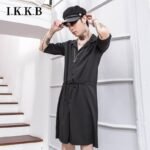 Japanese Retro-fitting Pants Suit Summer Men's Loose Short Sleeved Clothes Korean Version of The Integrated Suit Shorts