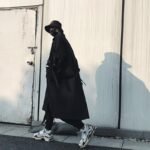 Japanese Streetwear Black Trench Coat Hooded Trench Coat Long Windbreaker