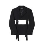 Men's Suit Coat Blazers Hollow Removable Hem Japan Korean Style Vintage Streetwear Fashion Suit Jacket Male Stage Clothing