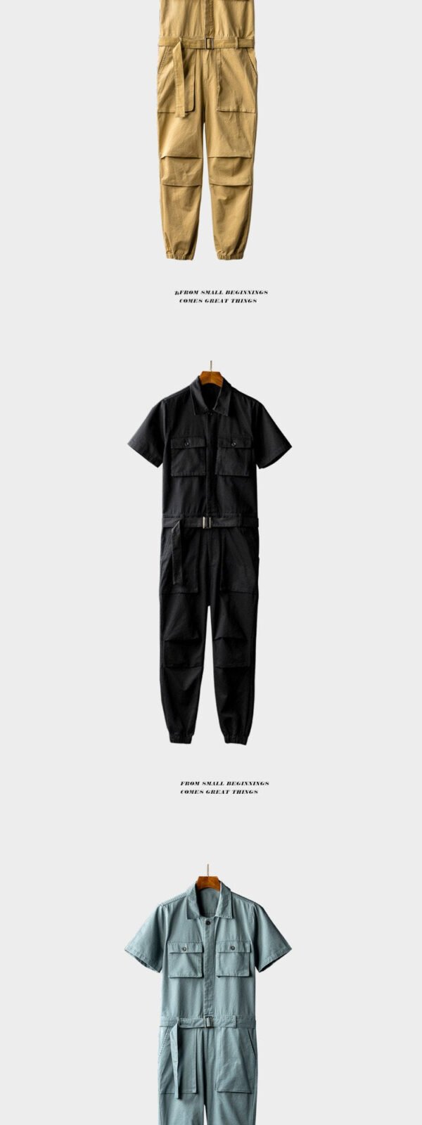 Summer Fashion Men's Short Sleeve One Piece Suit Plus Size Casual Leggings Performance Suit Men's and Women's One Piece Overalls