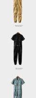 Summer Fashion Men's Short Sleeve One Piece Suit Plus Size Casual Leggings Performance Suit Men's and Women's One Piece Overalls