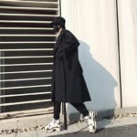 Japanese Streetwear Black Trench Coat Hooded Trench Coat Long Windbreaker