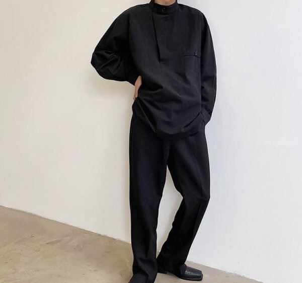 Original Design Cool Neutral Set Loose Linen Cotton Collar Shirt
