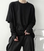 YM03P45 Minimalist, Lazy, Niche, Irregular Gloves T Shirts