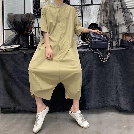 Men Summer Short Sleeve Thin Casual Jumpsuit