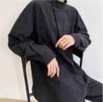 Original Design Cool Neutral Set Loose Linen Cotton Collar Shirt