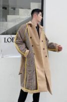Retro Plaid Wool Coat Plaid Trench Coat Flannel Coat Checkered Jacket Double Breasted Coat