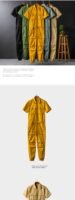 Summer Fashion Men's Short Sleeve One Piece Suit Plus Size Casual Leggings Performance Suit Men's and Women's One Piece Overalls