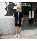 Mem Removable Sleeve 2 Pieces Suits Sets Jacket Pant Male Streetwear Japan Korea Style Loose Casual Suit Blazer Coat Trouser