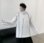 Men Turtleneck Long Sleeve Shirts Black Turtleneck Pullover Shirt