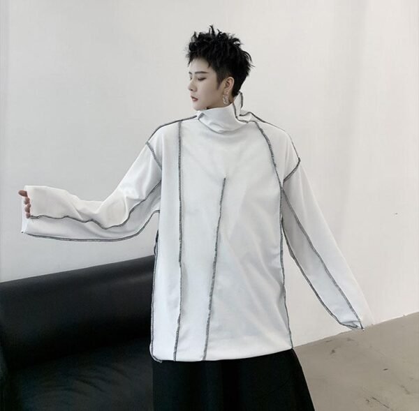 Men Turtleneck Long Sleeve Shirts Black Turtleneck Pullover Shirt