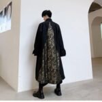 Fashion Streetwear Black Cardigan Black Long Coat Mens Trench Coat