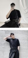 Men's belt bag belt short sleeve T-shirt