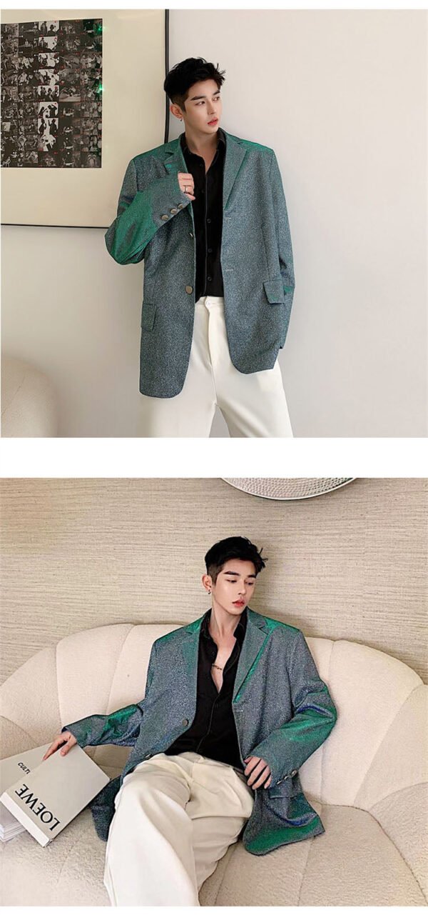 Men's Retro Fashion Suit Coat Jacket Stage Fashion Show Clothes