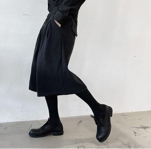 Japan Streetwear Black Punk Gohic Wide Leg Harem Pants