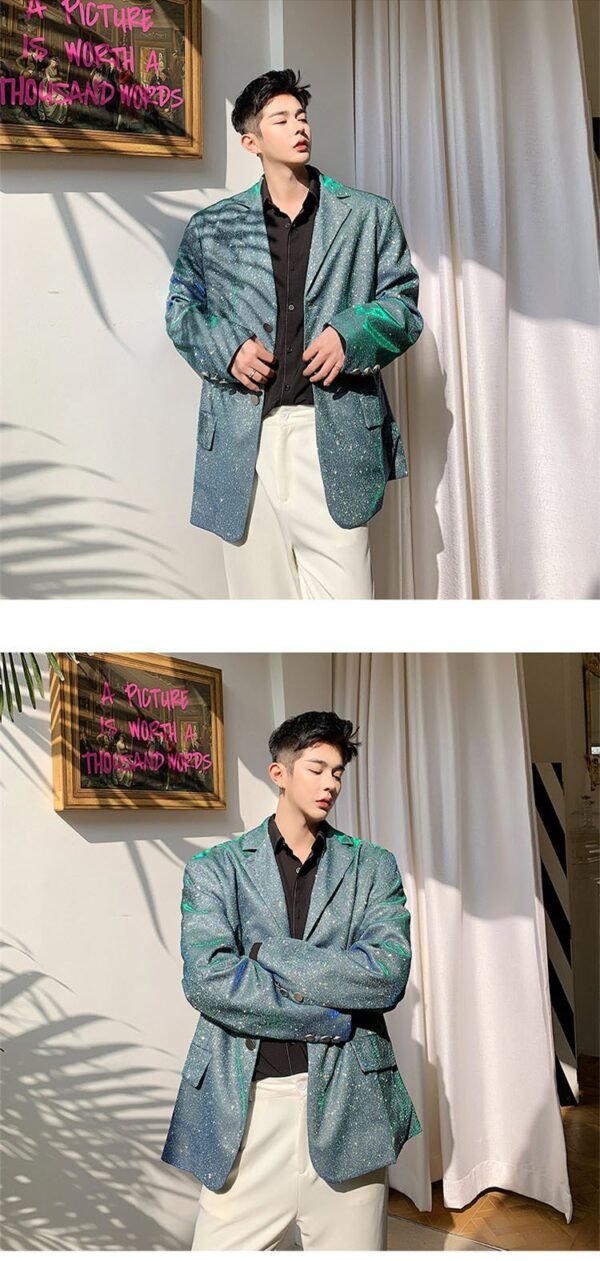 Men's Retro Fashion Suit Coat Jacket Stage Fashion Show Clothes