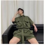 Men Summer Short Sleeve Casual A Piece Jumpsuit Cargo Pant Male Streetwear Hip Hop Overalls Jumpsuit Harem Trousers