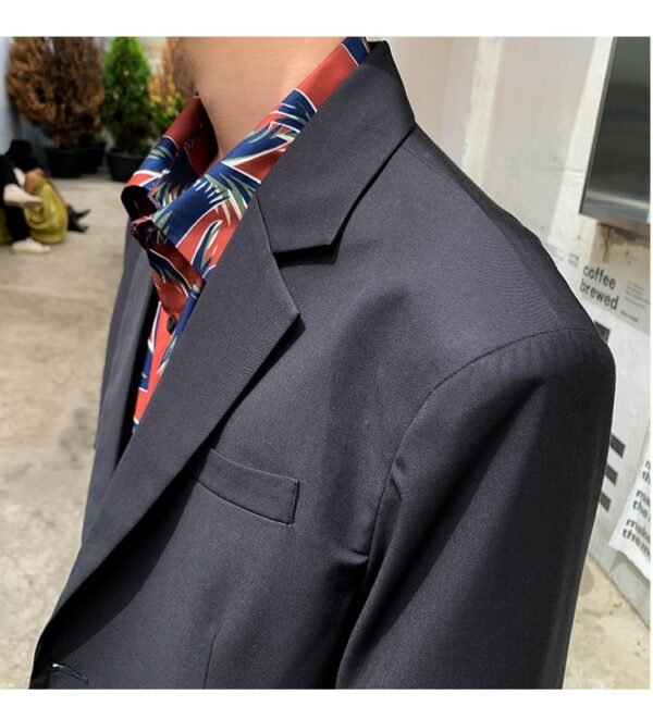 Mem Removable Sleeve 2 Pieces Suits Sets Jacket Pant Male Streetwear Japan Korea Style Loose Casual Suit Blazer Coat Trouser