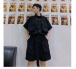 Men Summer Short Sleeve Casual A Piece Jumpsuit Cargo Pant Male Streetwear Hip Hop Overalls Jumpsuit Harem Trousers