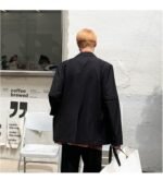 Mem Removable Sleeve 2 Pieces Suits Sets Jacket Pant Male Streetwear Japan Korea Style Loose Casual Suit Blazer Coat Trouser