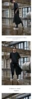 Men Fashion Streetwear Punk Gothic Black Skirt Pant