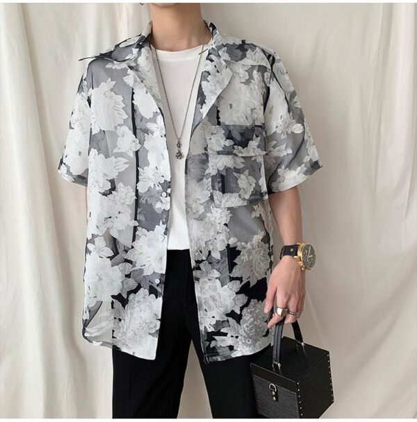 Men's Short Sleeve Casual Shirt Jacket
