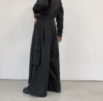 Men Japan Loose Casual Wide Leg Cargo Pants Male Streetwear Hip Hop Punk Gothic Harem Belt Trousers Kimono Straight Skirt Pants