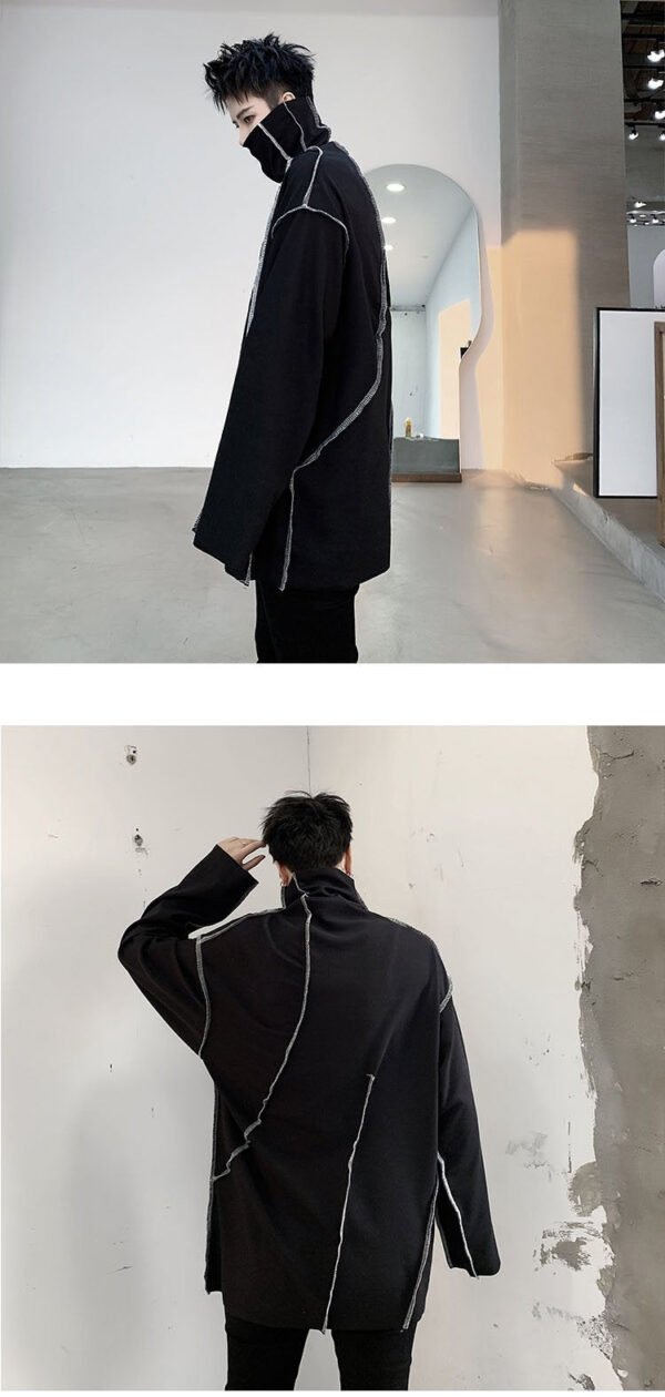 Men Turtleneck Long Sleeve Shirts Black Turtleneck Pullover Shirt