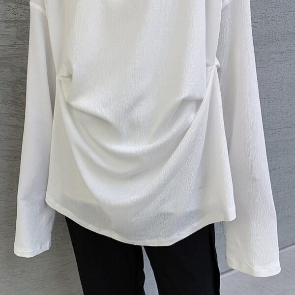 Men's Long-sleeved Pleated Casual Loose T-shirt