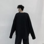 Men's Long-sleeved Pleated Casual Loose T-shirt
