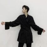 Japanese Streetwear Mens See Through shirt Loose Long Sleeve Shirts