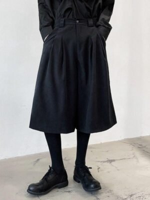 Japan Streetwear Black Punk Gohic Wide Leg Harem Pants